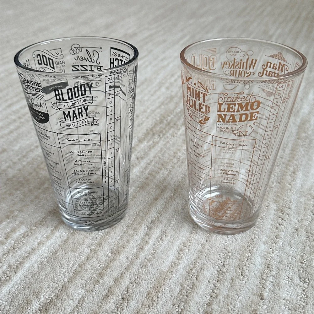 Bottoms Up Quality Cocktail and Remedies Hangover Recipe Pint Glasses
